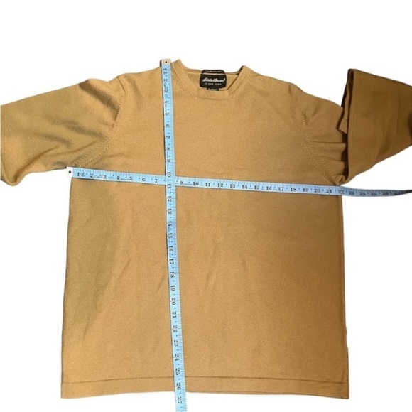 ITALIAN MERINO WOOL EDDIE BAUER stretch women's taupe sweater large tall EUC - Picture 9 of 9